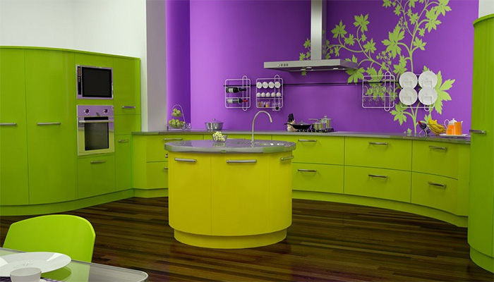 Контрастные цвета в оформлении кухонь